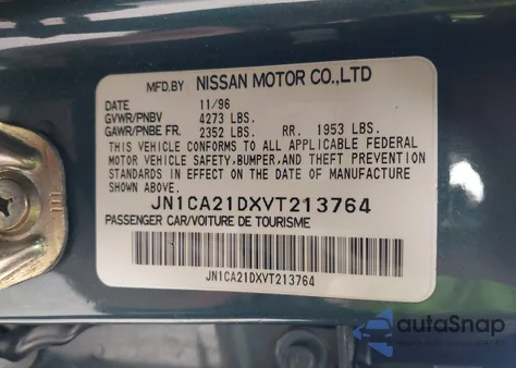 1997 Nissan Maxima Gle/Gxe/Se из США, поврежденный, VIN JN1CA21DXVT213764